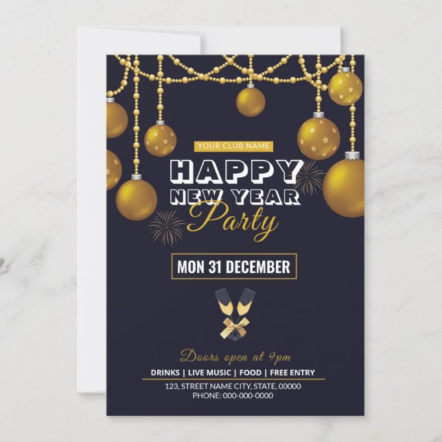 New Year Party Invitation Flyer (Front)