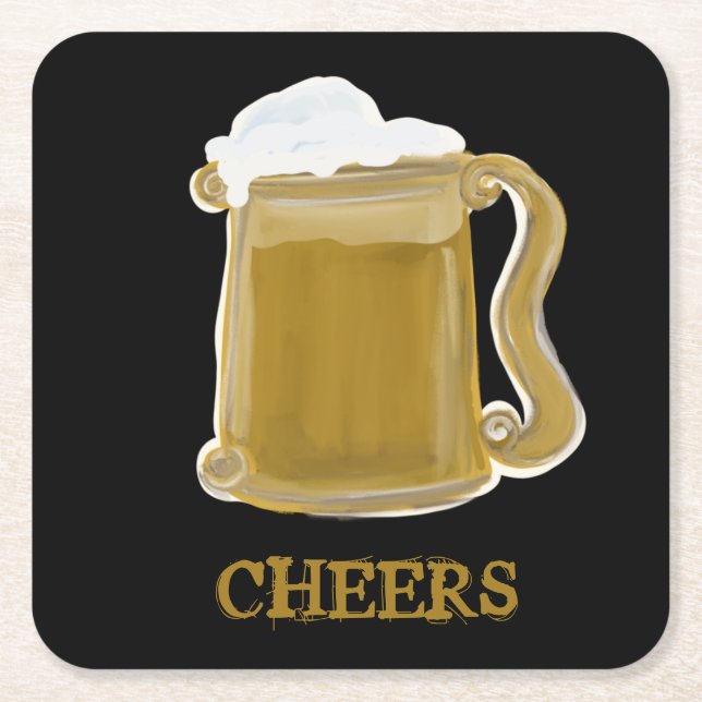 NEW YEAR PARTY SQUARE PAPER COASTER (Front)