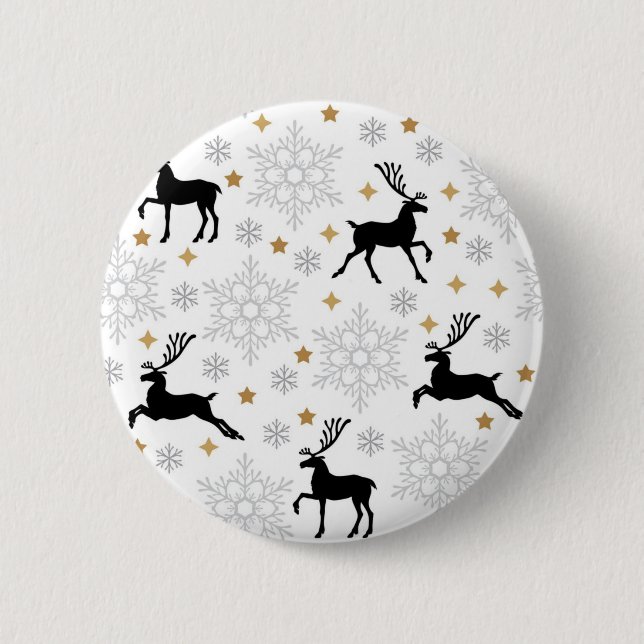 New year pattern 6 cm round badge (Front)