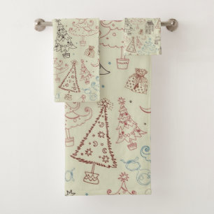 New year pattern bath towel set