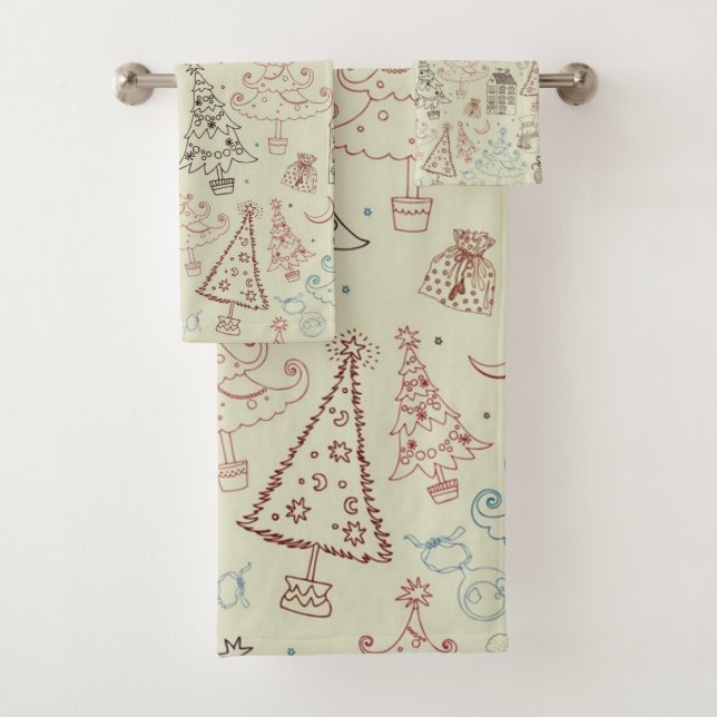 New year pattern bath towel set (Insitu)