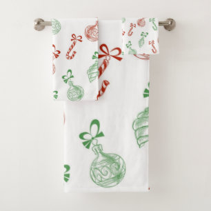 New year pattern bath towel set