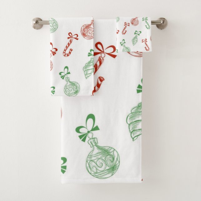 New year pattern bath towel set (Insitu)