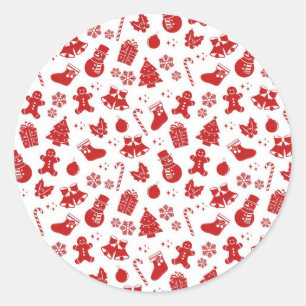New year pattern classic round sticker