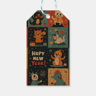 New Year pattern Gift Tag