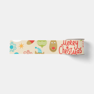 New year pattern grosgrain ribbon