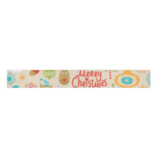 New year pattern grosgrain ribbon