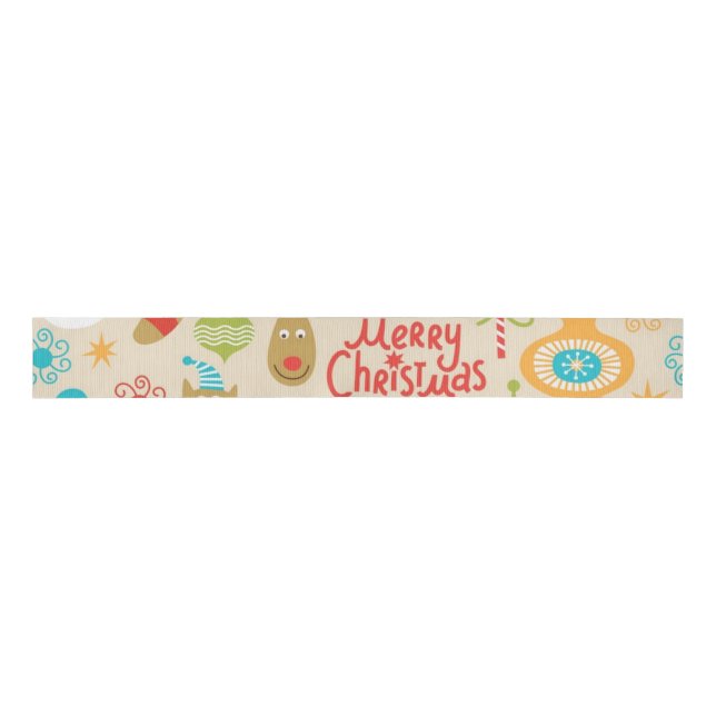 New year pattern grosgrain ribbon (Front)