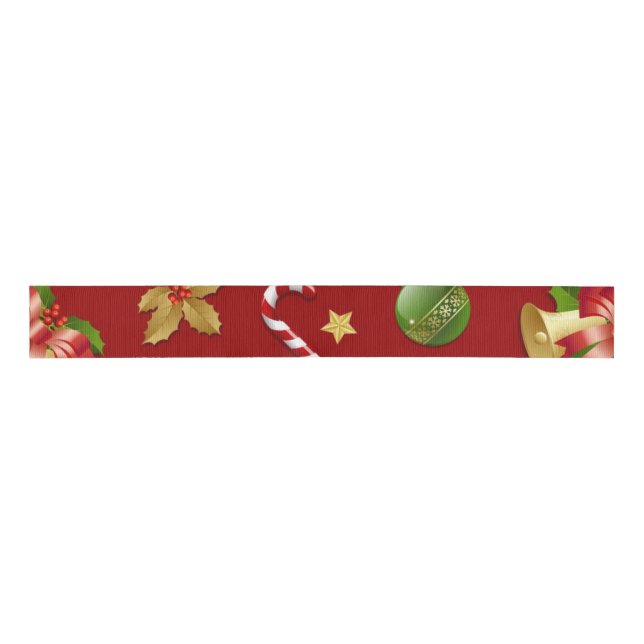 New year pattern grosgrain ribbon (Front)