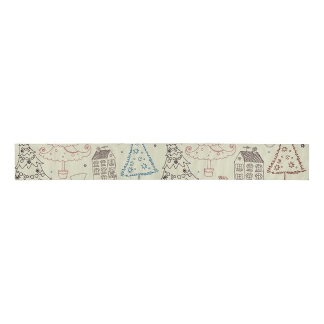 New year pattern grosgrain ribbon (Front)