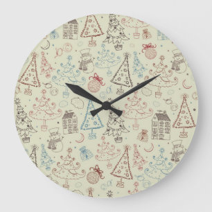 New year pattern large clock
