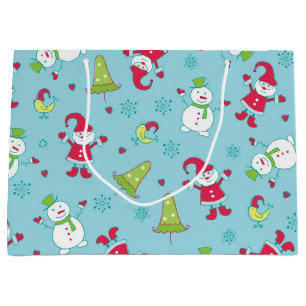 New year pattern large gift bag