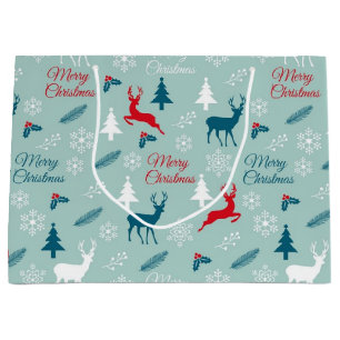New year pattern large gift bag