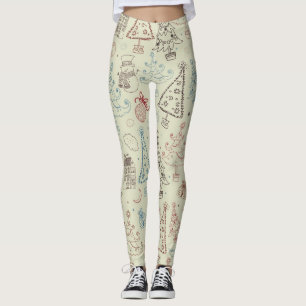 New year pattern leggings