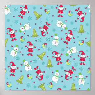 New year pattern poster