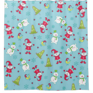 New year pattern shower curtain