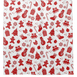 New year pattern shower curtain