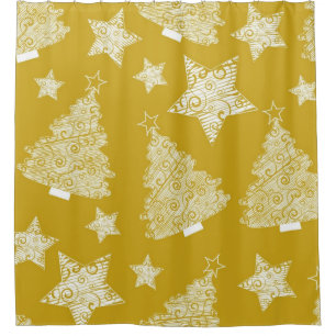 New year pattern shower curtain