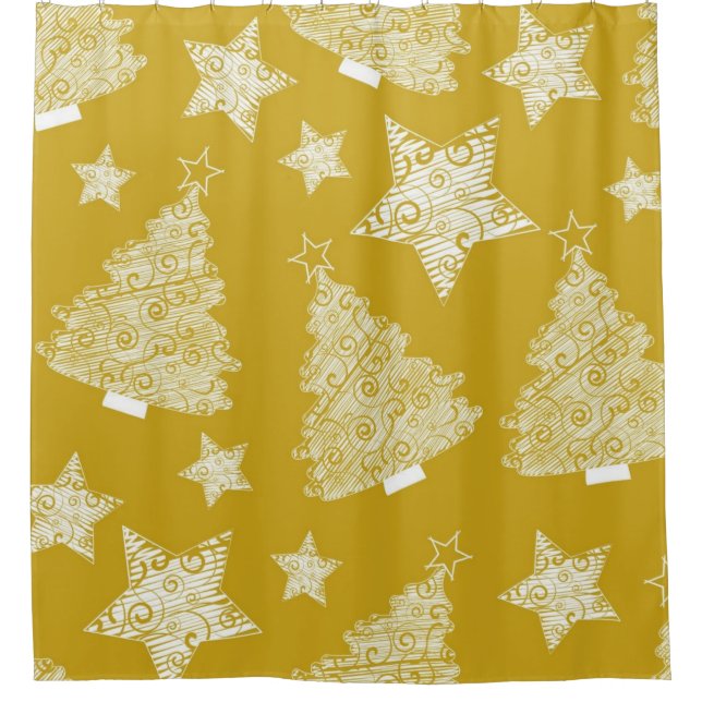 New year pattern shower curtain (Front)