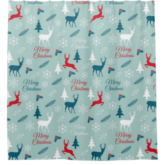 New year pattern shower curtain (Front)