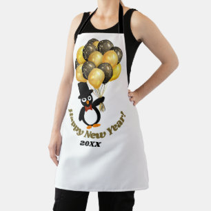  New Year Penguin All-Over Print Apron