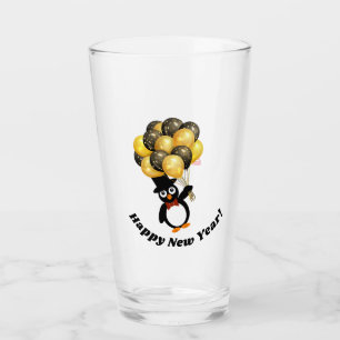 New Year Penguin Glass Cup