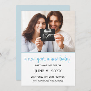 New Year Photo Baby Boy Pregnancy Announcement