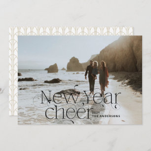 New year Photo elegant Art Deco typography chic Holiday Card