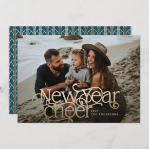 New year Photo elegant Art Deco typography modern  Holiday Card