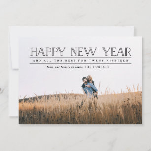 New year photo typography holiday card