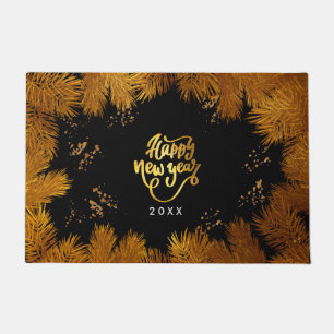New Year Pine Gold Elegant Corporate Party Doormat
