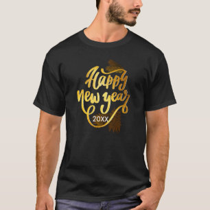  New Year Pine Gold Elegant Corporate Party T-Shirt