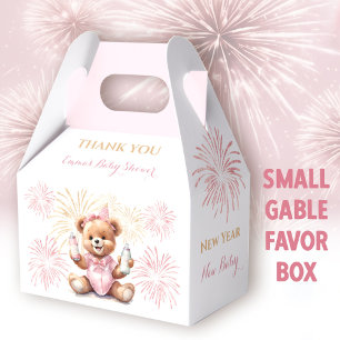 New Year Pink Girl Baby Shower Favour Box