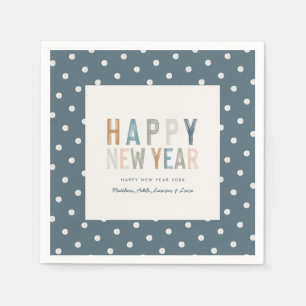 New year polka dot modern graphic napkin
