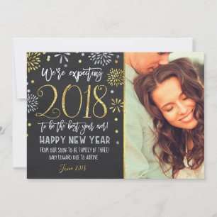 New Year Pregnancy Announcement New Year Card