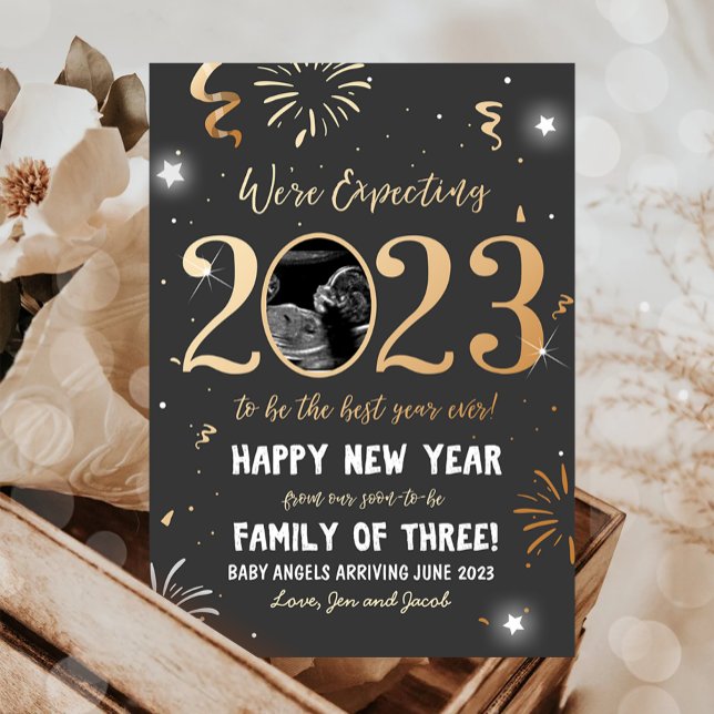 New Year Pregnancy Announcement Reveal 2023 Card (Creator Uploaded)