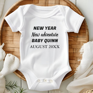 New Year Pregnancy Announcement Social media Baby Bodysuit