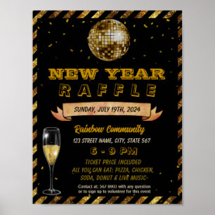 New Year Raffle event template Poster