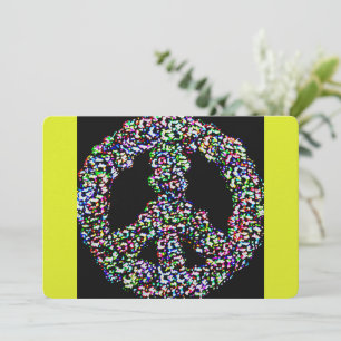 New Year rainbow peace symbol Holiday Card