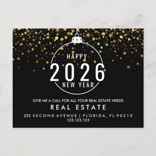 NEW YEAR Real Estate Marketing Postcard  (Front)