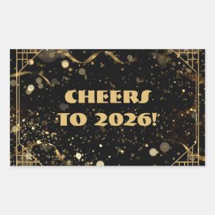New Year’s Eve Favour Tag Elegant Black & Gold