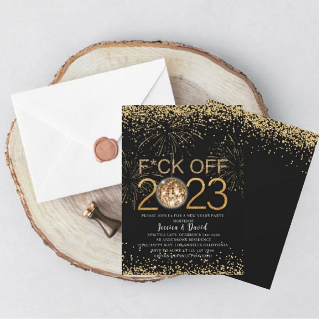 New Year`s Eve Party 2024 Gold and BlackInvitation Invitation (Creator Uploaded)