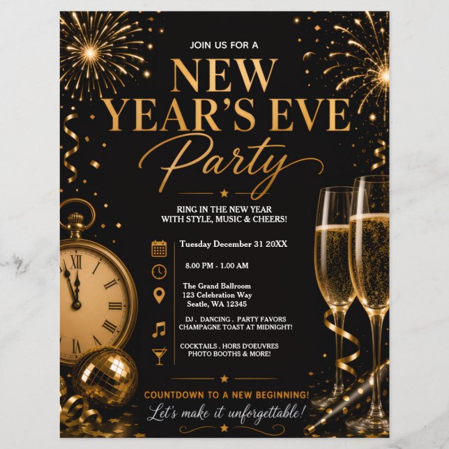New Year’s Eve Party Flyer (Front)