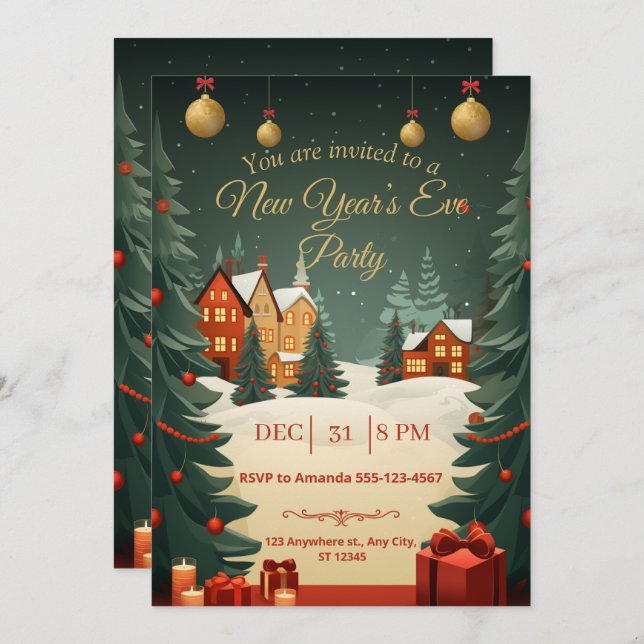 New Year’s Eve Party Invitation 2026 (Front/Back)