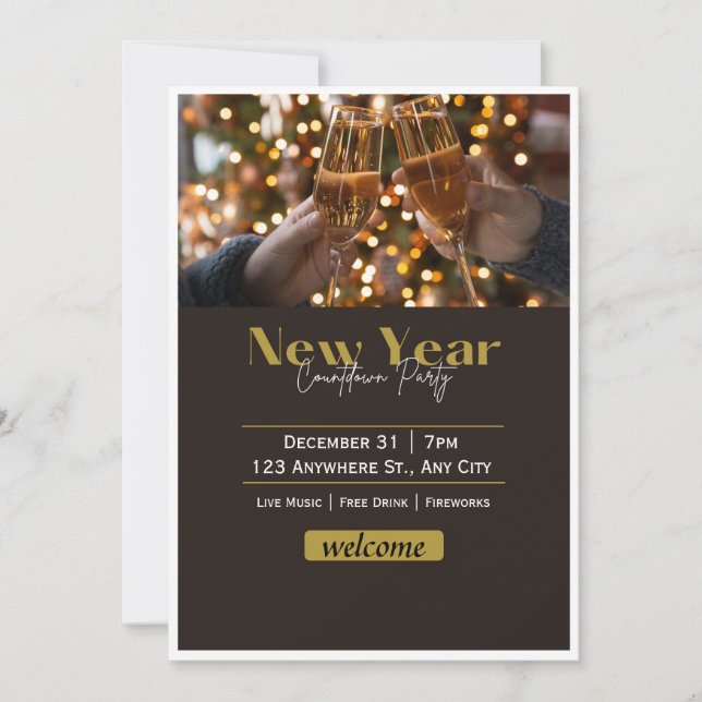 New Year’s Eve Party Invitation Animated NYE Invit (Front)