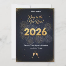 New Year’s Eve Party Invitation – Golden Midnight