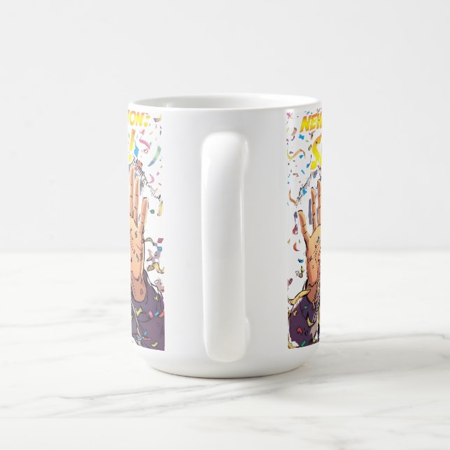 New Year’s Mission: Survival! Funny Comic Characte Coffee Mug (Handle)