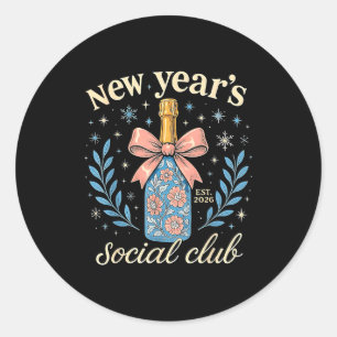 New Year’s Social Club 2026 Celebration  Classic Round Sticker