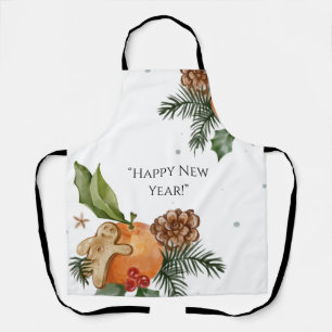 New Year’s Tree, Mandarins, and Cookies  Apron