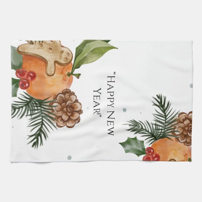 New Year’s Tree Tea Towel (Horizontal)